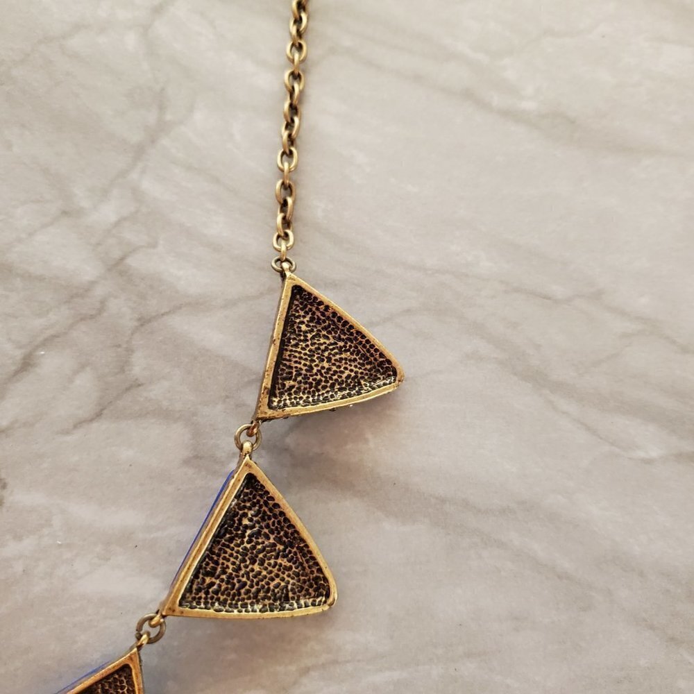 💙 J.Crew Enamel Rhinestones Crystals Pave Antique Mini Statement Necklace 💙 - Picture 14 of 16